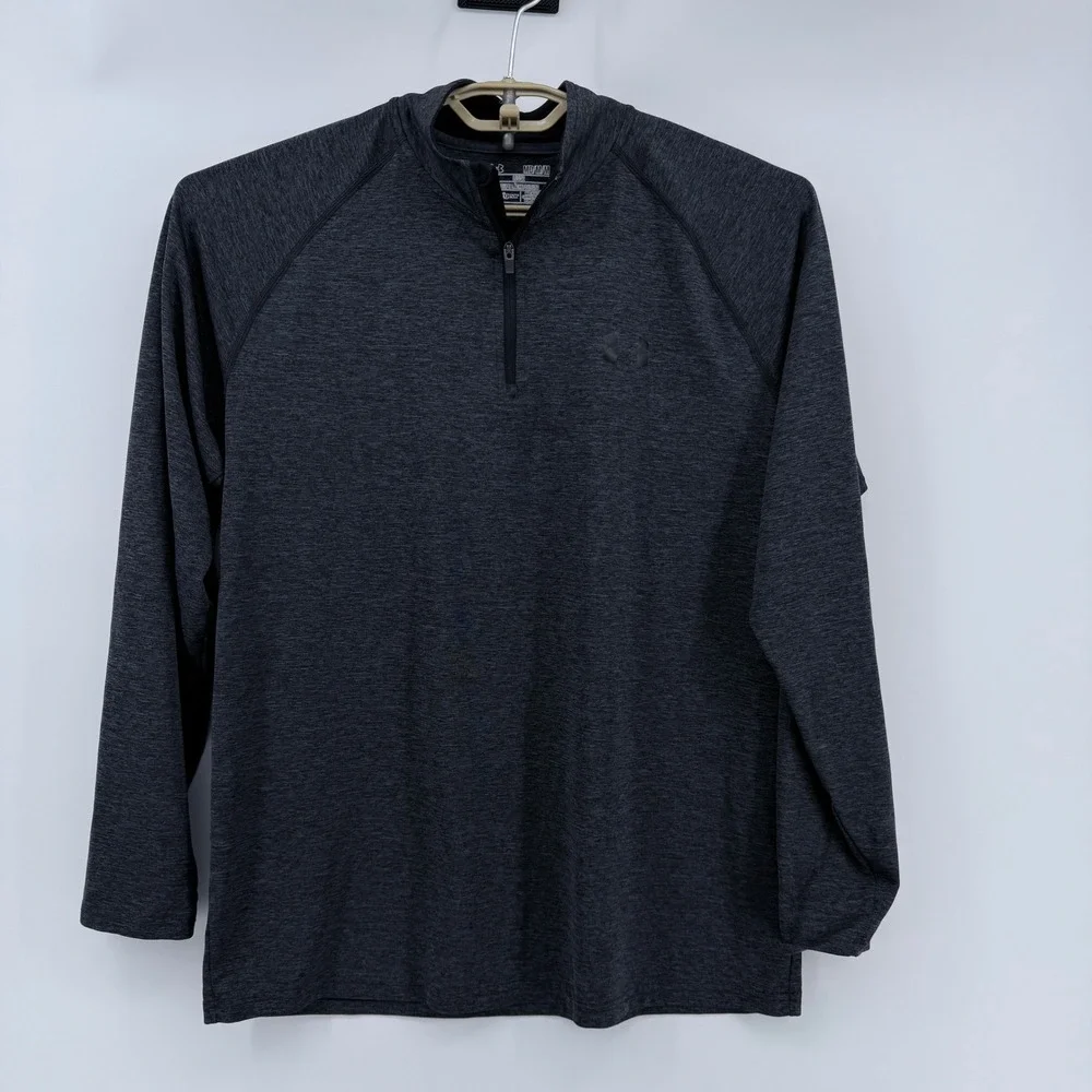 Under Armour 1/2 Zip Pullover Shirt Men's M‎ Heatgear Loose Fit  Charcoal Gray